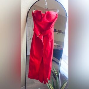 Paint the Town Red Corset Dress